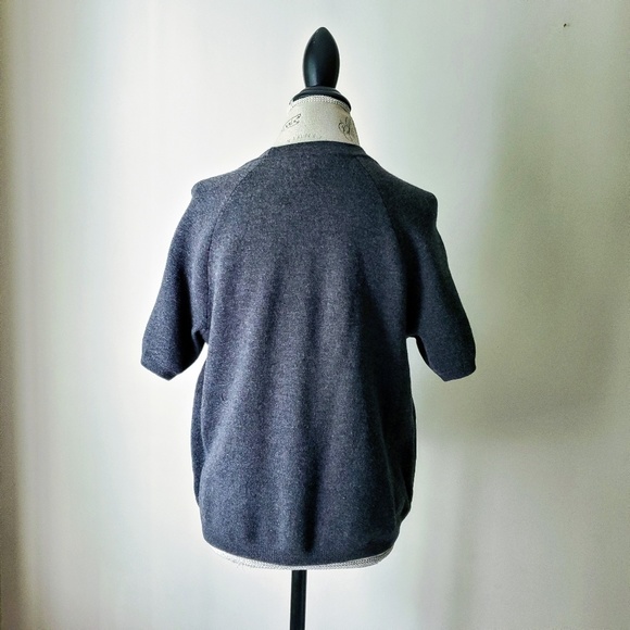 J. Crew | Merino Wool Leather Pocket Tee Shirt - Picture 5 of 8